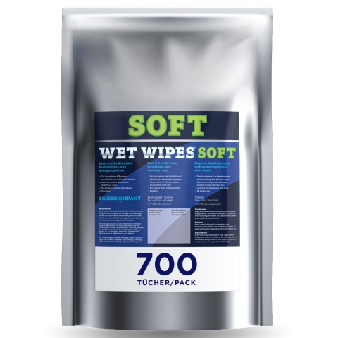 Wet Wipes Soft 700 alkoholfreie weiches Textilvlies für schonende Desinfektion von Flächen und Geräten