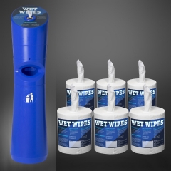 WET WIPE Starter-Angebot: 1 Kunststoffspender Blau + 6 Rollen á 620 Desinfektionstücher 