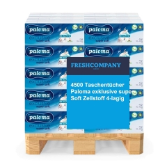 4500 Taschentücher Paloma exklusive super soft 4-lagig, Zellstoff, 15 Karton 