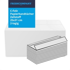 3040 C-Falz Papierhandtücher Falthandtücher Papiertücher hochweiss Zellstoff 25 x 31cm 2-lagig 