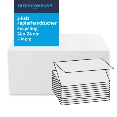 Z-Falz Papierhandtuch Recycling. 24 x 24 cm 2-lg 3'750 Blatt